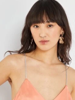 Vestido Corto Satinado - NARANJA -TrendyModa Ventas vestido corto satinado naranja zq497 1 frb4