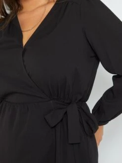 Vestido Corto Vaporoso Con Escote De Pico - Negro -TrendyModa Ventas vestido corto vaporoso con escote de pico negro zg800 1 frb5