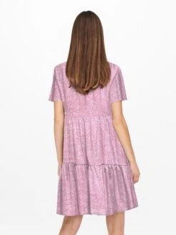 Vestido Corto Vaporoso 'JDY' - Estampado Rosa -TrendyModa Ventas vestido corto vaporoso jdy estampado rosa abv20 2 frb2