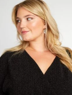 Vestido Cruzado De Punto - NEGRO 1 -TrendyModa Ventas vestido cruzado de punto negro 1 asv90 2 frb3