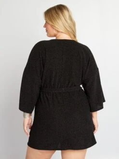 Vestido Cruzado De Punto - NEGRO 1 -TrendyModa Ventas vestido cruzado de punto negro 1 asv90 2 frb4