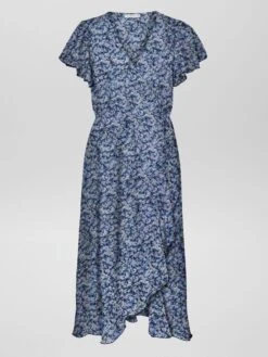 Vestido Cruzado Largo Medio 'JDY' - AZUL