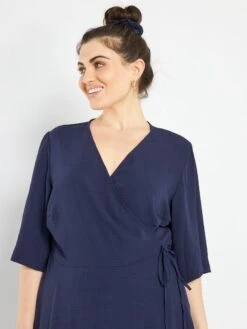 Vestido Cruzado 'Only' - Azul -TrendyModa Ventas vestido cruzado only azul amd80 1 frb3