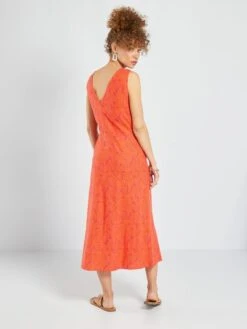 Vestido De Estilo Cruzado De Lino - ROSA -TrendyModa Ventas vestido de estilo cruzado de lino rosa aea27 1 frb5