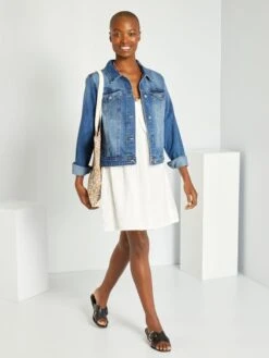 Vestido De Gasa De Algodón - BLANCO 7 Vestido De Gasa De Algodón - BLANCO -TrendyModa Ventas vestido de gasa de algodon blanco abz64 1 frb2