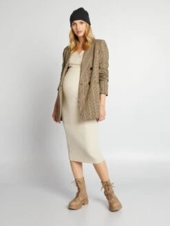 Vestido De Lactancia - BEIGE