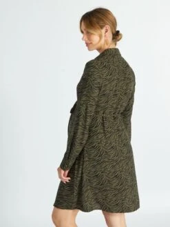 Vestido De Lactancia - KAKI -TrendyModa Ventas vestido de lactancia kaki ajt36 2 frb3