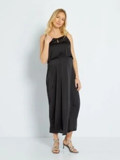 Vestido De Lino Premamá - Negro