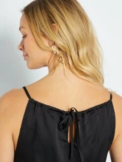 Vestido De Lino Premamá - Negro -TrendyModa Ventas vestido de lino premama negro zr596 2 frb3