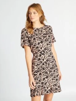 Vestido De Manga Corta - BLANCO -TrendyModa Ventas vestido de manga corta blanco avj63 1 frb2