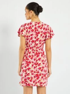 Vestido De Manga Corta Con Estampado 'JDY' - ROSA -TrendyModa Ventas vestido de manga corta con estampado jdy rosa aik45 1 frb3