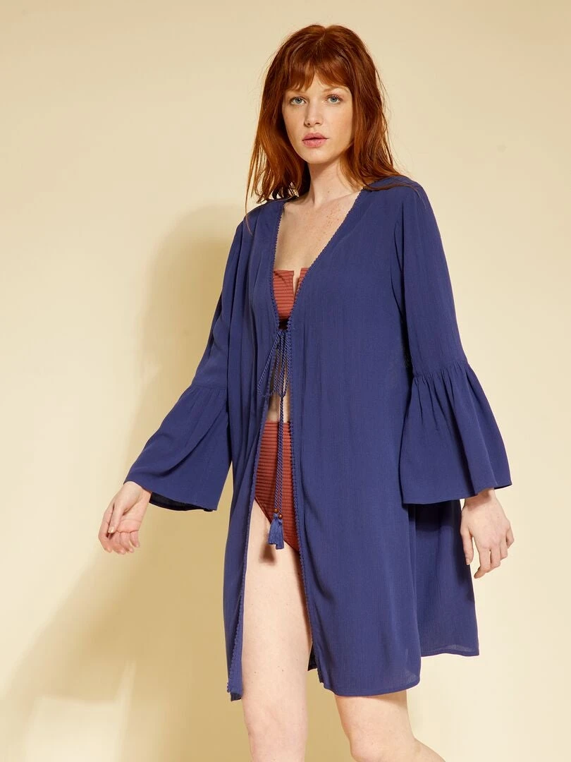 Vestido De Playa De Macramé - Azul Noche 3 Vestido De Playa De Macramé - Azul Noche