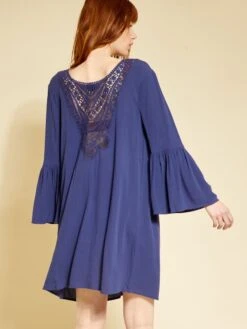 Vestido De Playa De Macramé - Azul Noche 12 Vestido De Playa De Macramé - Azul Noche -TrendyModa Ventas vestido de playa de macrame azul noche zs089 2 frb3