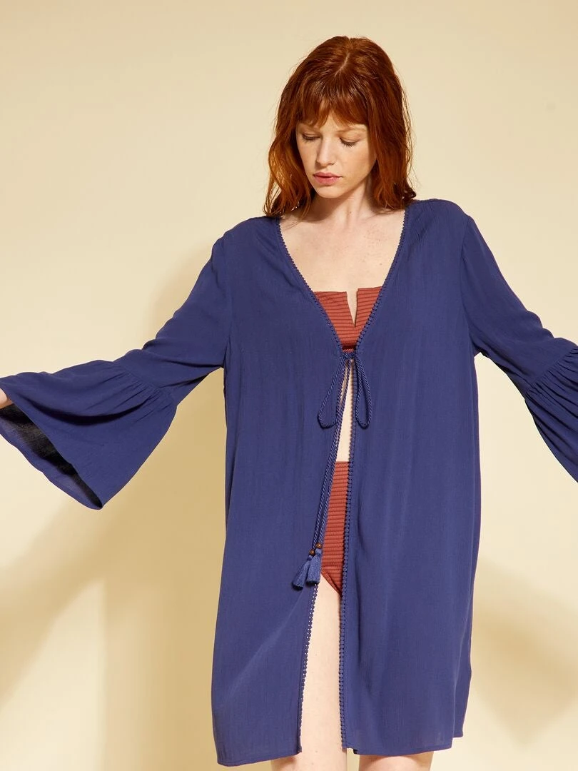 Vestido De Playa De Macramé - Azul Noche 7 Vestido De Playa De Macramé - Azul Noche - Imagen 5