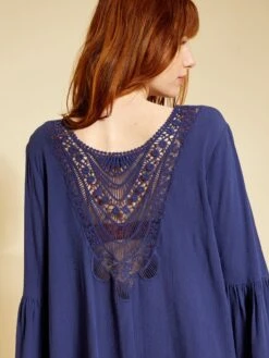 Vestido De Playa De Macramé - Azul Noche 17 Vestido De Playa De Macramé - Azul Noche -TrendyModa Ventas vestido de playa de macrame azul noche zs089 2 frb8