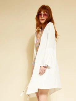 Vestido De Playa De Macramé - Blanco