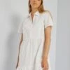 Vestido De Popelina Con Bordados - Blanco -TrendyModa Ventas vestido de popelina con bordados blanco arr96 1 frb1