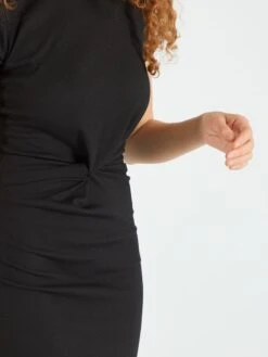 Vestido De Punto De Canalé - Negro -TrendyModa Ventas vestido de punto de canale negro arn32 1 frb4