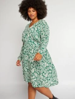 Vestido De Punto De Crepé Vaporoso - Verde