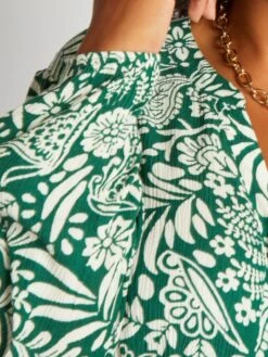 Vestido De Punto De Crepé Vaporoso - Verde -TrendyModa Ventas vestido de punto de crepe vaporoso verde aiz59 3 frb4