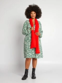 Vestido De Punto De Crepé Vaporoso - Verde -TrendyModa Ventas vestido de punto de crepe vaporoso verde aiz59 3 frb5