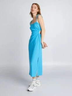 Vestido De Punto Gofrado - 18-4536AZUL -TrendyModa Ventas vestido de punto gofrado 18 4536azul aum22 1 frb3