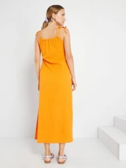 Vestido De Punto Gofrado - ORANG VERM -TrendyModa Ventas vestido de punto gofrado orang verm aum22 2 frb4