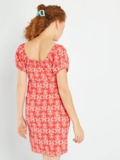 Vestido De Punto Gofrado - ROJO -TrendyModa Ventas vestido de punto gofrado rojo ack29 1 frb2