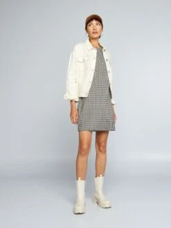 Vestido De Punto Milano De Cuadros - DOBLE PENETRACIÓN -TrendyModa Ventas vestido de punto milano de cuadros doble penetracion ait77 2 frb2