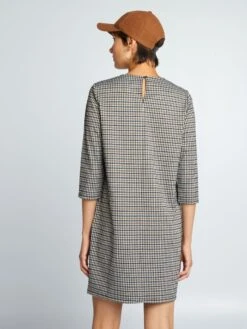 Vestido De Punto Milano De Cuadros - DOBLE PENETRACIÓN -TrendyModa Ventas vestido de punto milano de cuadros doble penetracion ait77 2 frb3