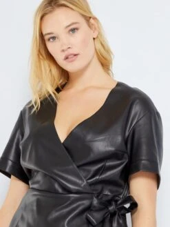 Vestido Entallado De Material Sintético - Negro -TrendyModa Ventas vestido entallado de material sintetico negro zj686 1 frb5