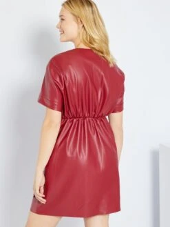 Vestido Entallado De Material Sintético - Rojo Burdeos 10 Vestido Entallado De Material Sintético - Rojo Burdeos -TrendyModa Ventas vestido entallado de material sintetico rojo burdeos zj686 2 frb4