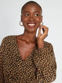 Vestido Estampado Con Cinturón Anudable - Beige 10 Vestido Estampado Con Cinturón Anudable - Beige -TrendyModa Ventas vestido estampado con cinturon anudable beige adz80 4 frb4