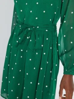 Vestido Estampado Con Cinturón Anudable - Verde -TrendyModa Ventas vestido estampado con cinturon anudable verde adz80 3 frb5