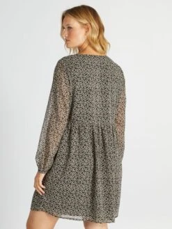 Vestido Evasé Con Estampado - BLACWHBAS5 -TrendyModa Ventas vestido evase con estampado blacwhbas5 ajj02 1 frb3