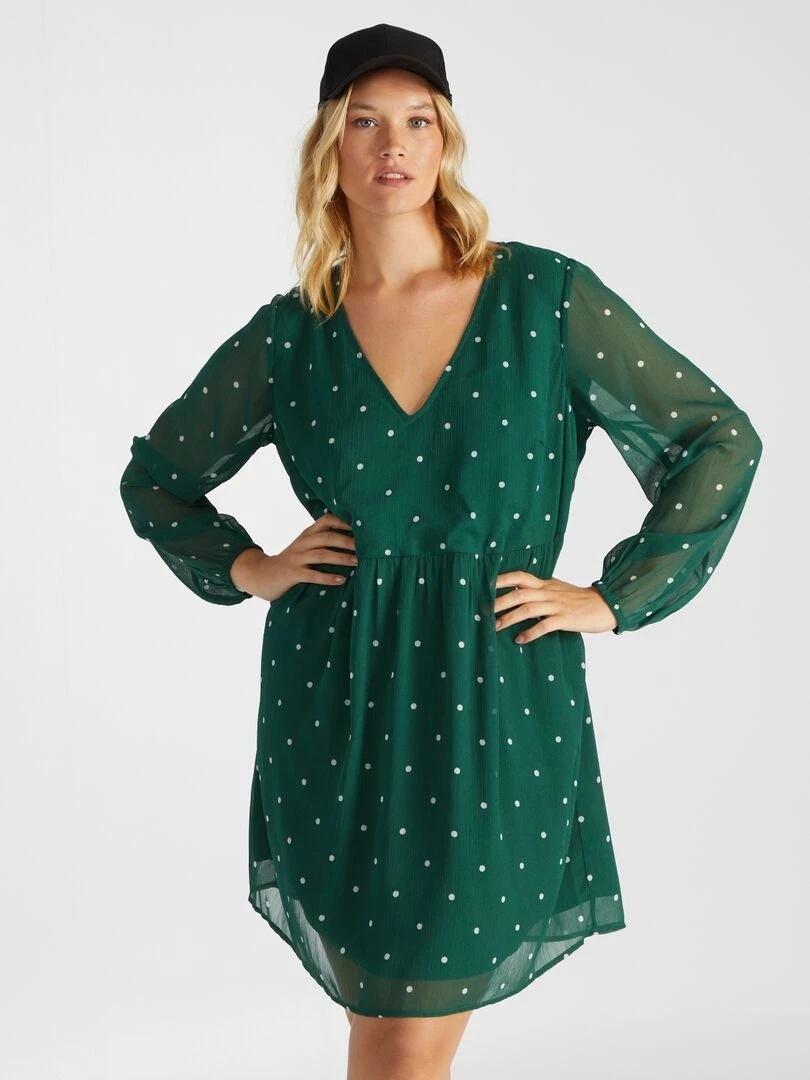 Vestido Evasé Con Estampado - GREENDOTB8 3 Vestido Evasé Con Estampado - GREENDOTB8