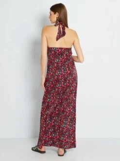 Vestido Largo Anudable - ROSA -TrendyModa Ventas vestido largo anudable rosa zq494 1 frb4