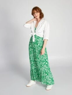 Vestido Largo Con Acabado A Capas - VERDE -TrendyModa Ventas vestido largo con acabado a capas verde aeb65 8 frb4