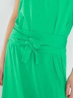 Vestido Largo Con Cinturón Anudable - Verde -TrendyModa Ventas vestido largo con cinturon anudable verde zq771 2 frb5