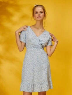 Vestido Largo Con Estampado De Flores - AZUL 8 Vestido Largo Con Estampado De Flores - AZUL -TrendyModa Ventas vestido largo con estampado de flores azul zo045 4 frb2