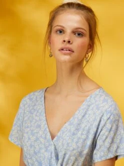 Vestido Largo Con Estampado De Flores - AZUL 10 Vestido Largo Con Estampado De Flores - AZUL -TrendyModa Ventas vestido largo con estampado de flores azul zo045 4 frb4