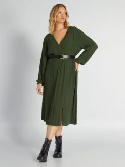 Vestido Largo Con Estampado - KOMU VERDE