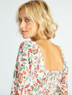 Vestido Largo Con Estampado Y Detalle En El Pecho - BEIGE 15 Vestido Largo Con Estampado Y Detalle En El Pecho - BEIGE -TrendyModa Ventas vestido largo con estampado y detalle en el pecho beige alz19 1 frb7