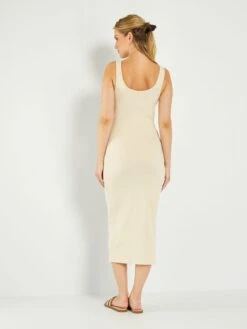 Vestido Largo De Canalé Premamá - BEIGE -TrendyModa Ventas vestido largo de canale premama beige ael66 1 frb3