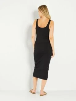 Vestido Largo De Canalé Premamá - Negro -TrendyModa Ventas vestido largo de canale premama negro ael66 2 frb3