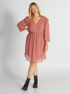 Vestido Largo De Plumeti - ROSA BLANCA