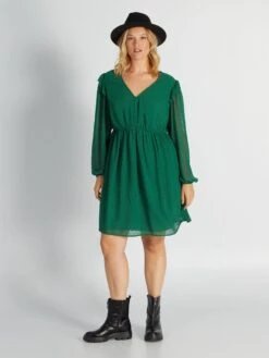 Vestido Largo De Plumeti - Verde