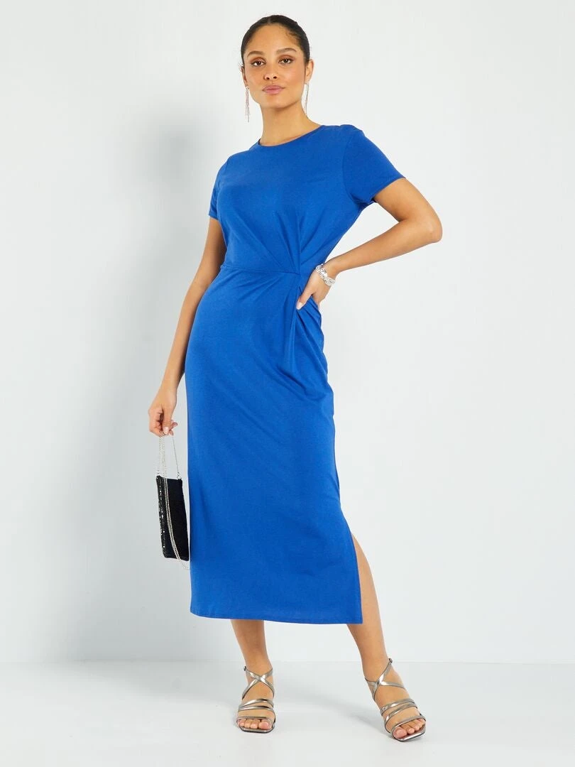 Vestido Largo De Punto - Azul 3 Vestido Largo De Punto - Azul