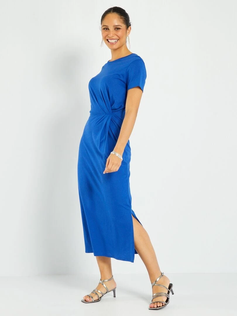 Vestido Largo De Punto - Azul 5 Vestido Largo De Punto - Azul - Imagen 3