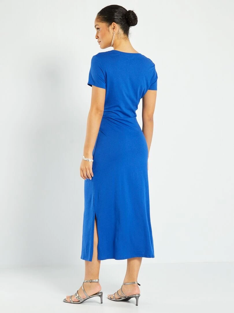 Vestido Largo De Punto - Azul 6 Vestido Largo De Punto - Azul - Imagen 4